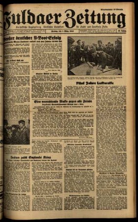 Ausgabe vom Freitag, den 01. März 1940.