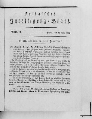 Num. 2, Ausgabe vom 14. Jan. 1814