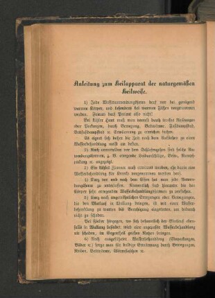 Anleitung zum Heilapparat der naturgemäßen Heilweise.