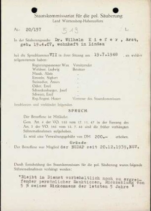 Kiefer, Wilhelm, Dr.