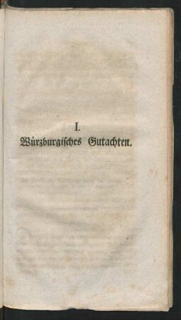 I. Würzburgisches Gutachten