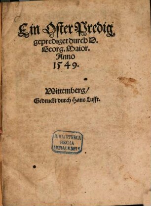 Ein Oster Predig
