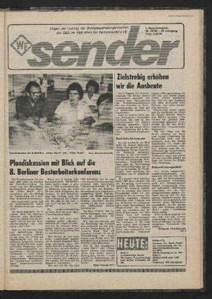 Betriebszeitung 'WF-Sender', Nr.31/1983 (1. Augustausgabe 1983)