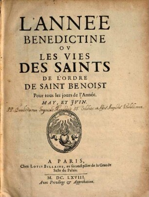L' Année Benedictine Ov Les Vies Des Saints De L'Ordre De Saint Benoist : Pour tous les jours de l'année, 3. May, Et Jvin