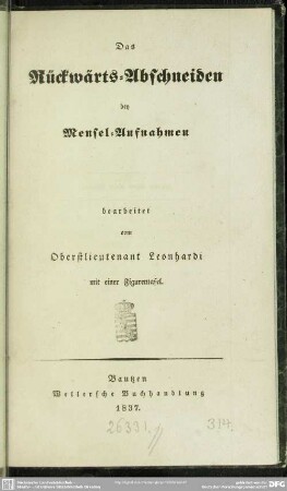 Das Rückwärtsabschneiden bei Mensel-Aufnahmen