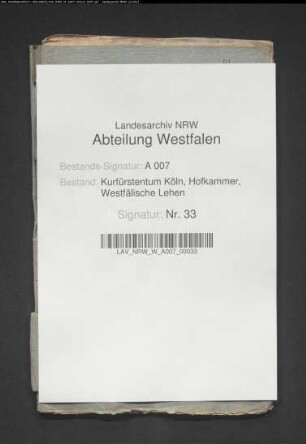 Hofkammerpräsident Freiherr Franz Wilhelm von Spiegel zum Desenberg ./. Erben Laer zu Brilon wegen Erhebung von Gefällen in Heddinghausen, Borntosten, Mengeringhausen und Canstein