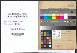 Entnazifizierung Hans Ruedell , geb. 12.06.1901 (Metzgermeister)