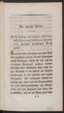 An meine Leser