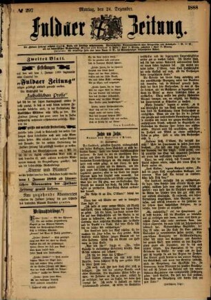 Zweite Ausgabe vom Montag, den 24. Dezember 1888.