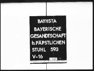 Die Berichtigungen für das päpstliche Handbuch "Annuario Pontificio" seitens der bayerischen Gesandtschaft beim Päpstlichen Stuhl