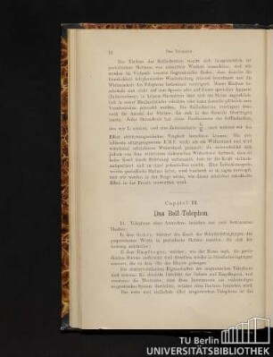 Capitel III. Das Bell-Telephon.