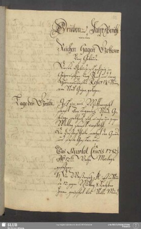 Gruben- und Fahrbericht von den Reichen Seegen Gotteser Berg Gebäude