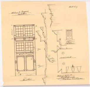 Villa Kuypers, Emsdetten: Haustür 1:10 und Gesimse