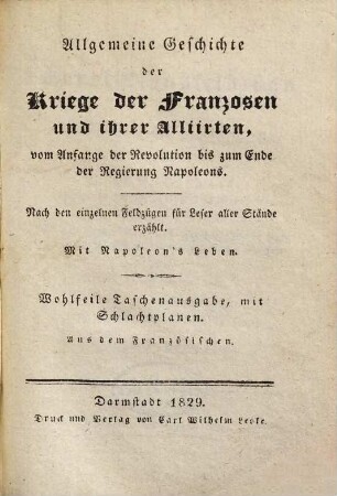 Die Revolutionsfeldzüge im Norden und Osten von Frankreich, 3. [Feldzug 1794. Winterfeldzug 1795] : mit dem Plane der Schlacht von Fleurus