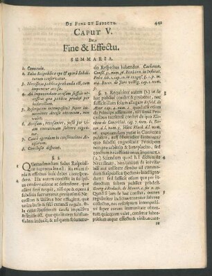 Caput V. De Fine & Effectu.