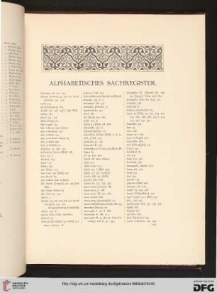 Alphabetisches Sachregister