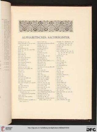 Alphabetisches Sachregister