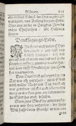 Dancksagungs-Lieder.