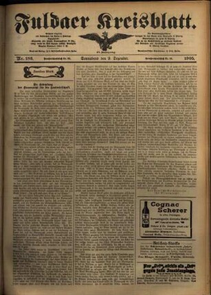 Zweite Ausgabe vom Samstag, den 09. Dezember 1905.
