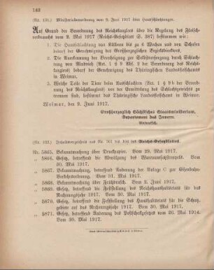 Nr. 132: Inhaltsverzeichnis aus Nr. 101 bis 104 des Reichs-Gesetzblattes