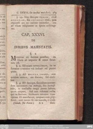 Cap. XXXVI. De Iuribus Maiestatis.