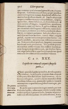 Cap. XXX. Lapides in universi corporis singula parte.