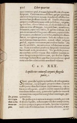 Cap. XXX. Lapides in universi corporis singula parte.