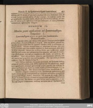 Membrum II. De Membri applicatione ad Speneromastigas.