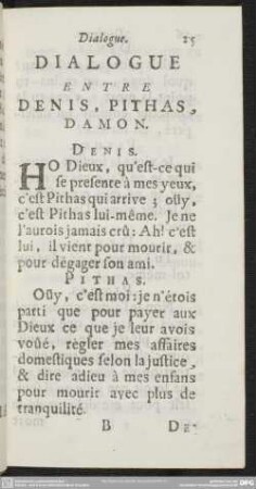 Dialogue Entre Enis, Pithas, Damon