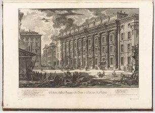 Veduta della Dogana di Terra a Piazza di Pietra (Ansicht der Zollgebäude an der Piazza di Pietra), aus der Folge "Vedute di Roma"