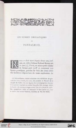 Le Songes drolatiques de Pantagruel [Vorrede]
