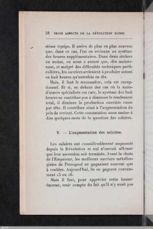 V. L'augmentation des salaires