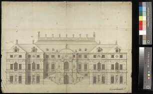 Aufriss der Ost- oder Westseite des Palais, Erweiterungsplanung (Variante)