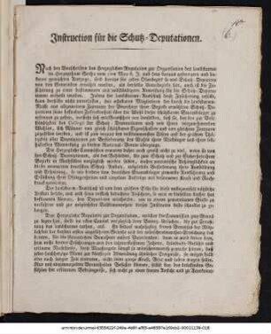 Instruction für die Schutz-Deputationen : [Gotha, den 12ten Junius 1814]