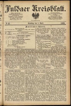 Ausgabe vom Dienstag, den 05. April 1898.