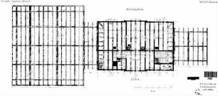 Schwendi: Empfangsgebäude Verwaltungsgebäude Grundriß 1.Stock,Sparrenlage