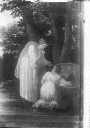 Dienerinnen, Ausschnitt aus dem Gemälde Schlafende Venus