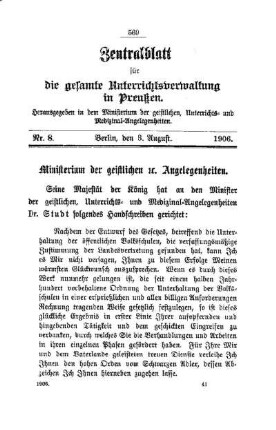 Ministerium der geistlichen etc. Angelegenheiten