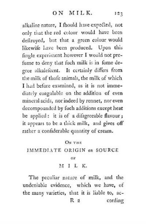 On The Immediate Origin Or Source Of Milk.