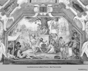 Allegorie der Zeit mit Jahreszeiten und Tageszeiten, Genreszenen und Landschaftsdarstellungen : Deckenfresken der Sala Terrena