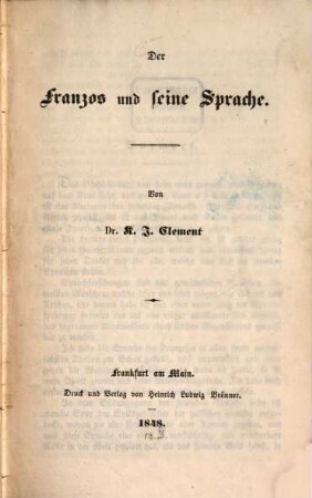 Der Franzos und seine Sprache