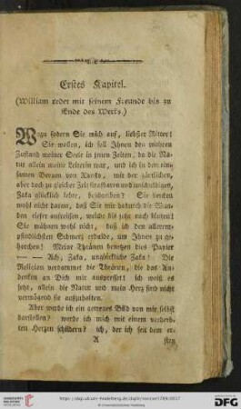 Erstes Kapitel - Neuntes Kapitel