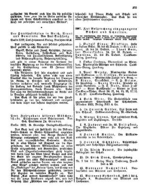 Zur Besprechung eingegangener Bücher und Schriften : [Nichtamtlicher Teil]