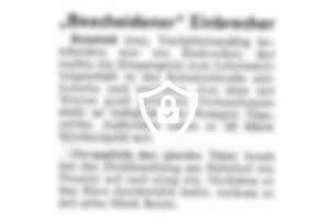 "Bescheidener" Einbrecher