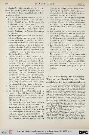 1: Eine Aufforderung der Münchener Künstler zur Beschickung der Weltausstellung St. Louis (Amerika) 1903