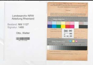 Entnazifizierung Walter Otto , geb. 17.03.1901 (Kulturbaumeister)