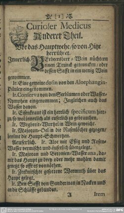 Curioser Medicus Anderer Theil