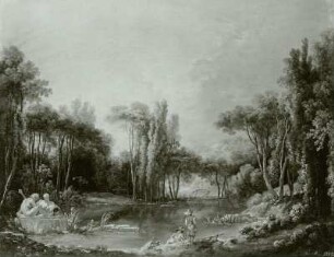 Landschaft mit Teich