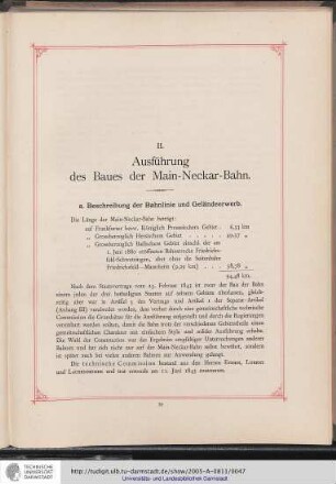 II. Ausführung des Baues der Main-Neckar-Bahn