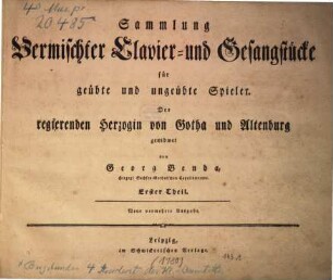 Sammlung vermischter Clavierstuecke fuer geübte und ungeübte Spieler, 1